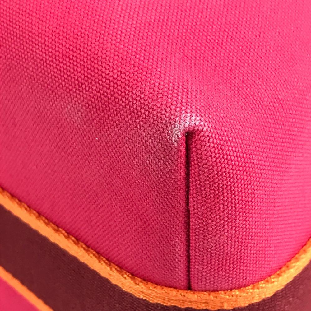 HERMES Bridea Black GM Bag pouch vanity bag H logo Hand Bag cotton hibiscus pink