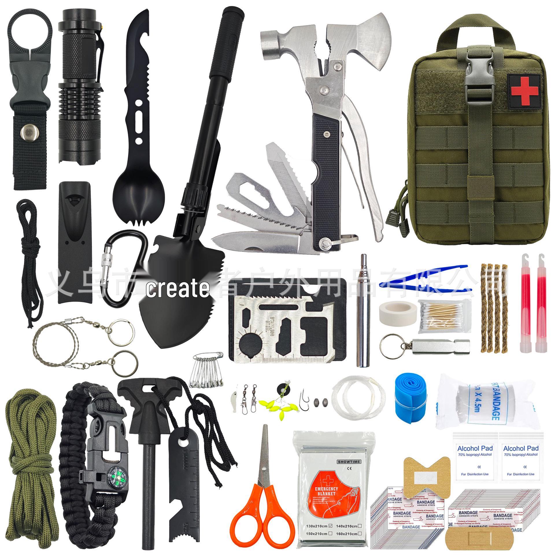 

Набор для выживания на открытом воздухе и оказания первой помощи для экстренных ситуаций SOS