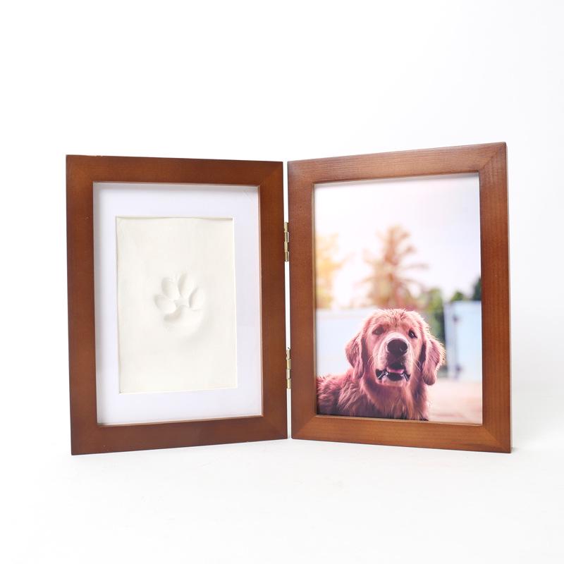 Pet Paw & Baby Handprint Keepsake Frame: Dog Paw & Baby Footprint Souvenir