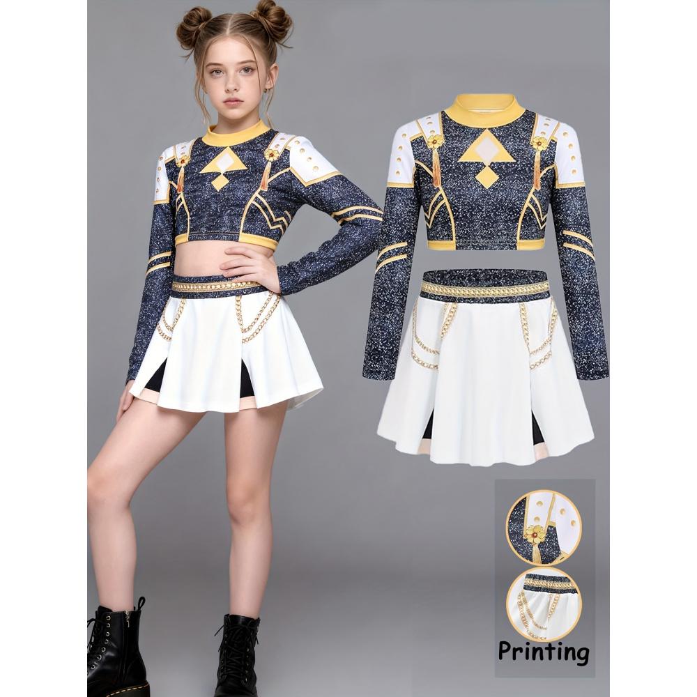 Demon Slayer K-POP Star Cosplay Set Zoey Rumi Children's Popular Merchandise Performance Costume Two-Piece Set