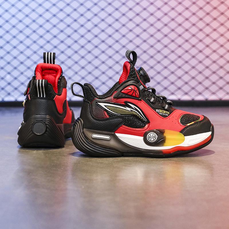 Jungen 2025 Herbst Leder Basketballschuhe - Verschleißfest, Rutschfest Sportsneaker für Kinder