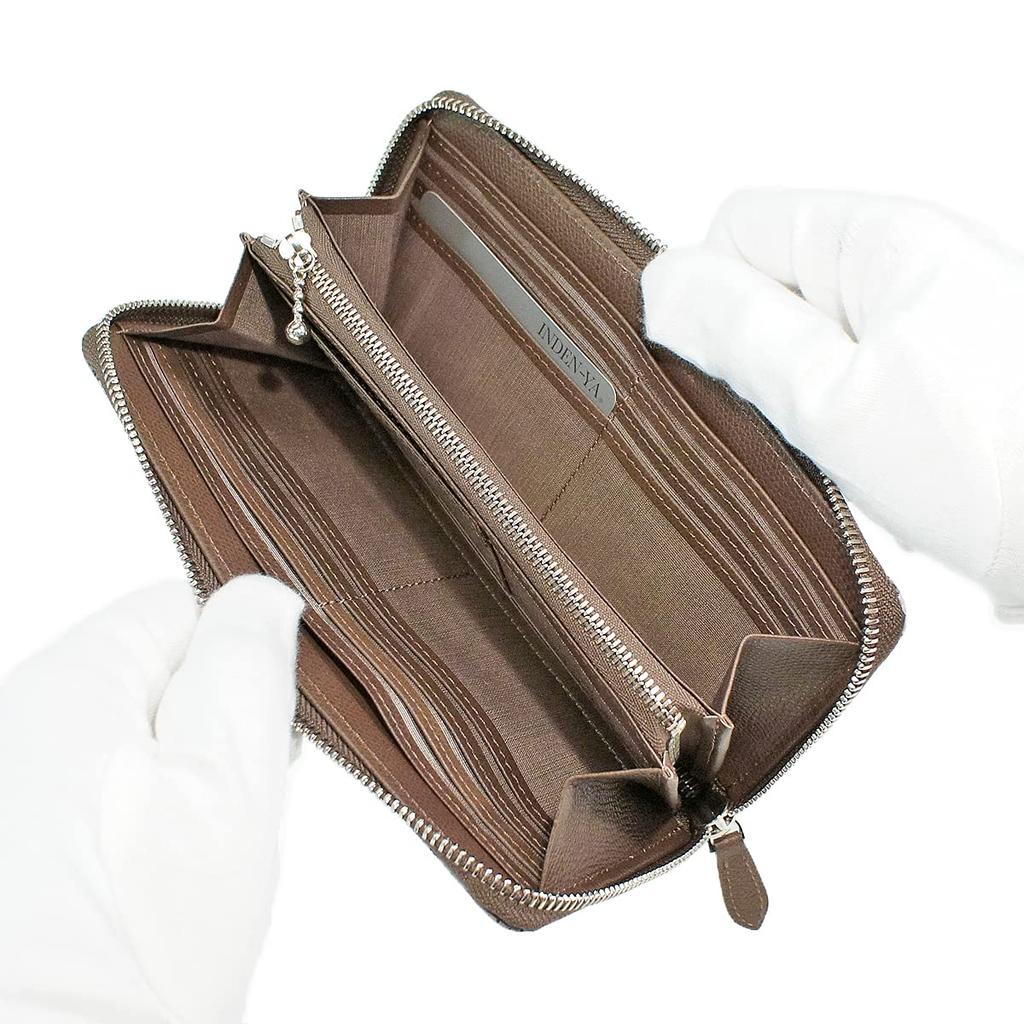 Inden Long Wallet Round Zipper Coin Purse Deerskin SARAMAS 7423 [Indenya]