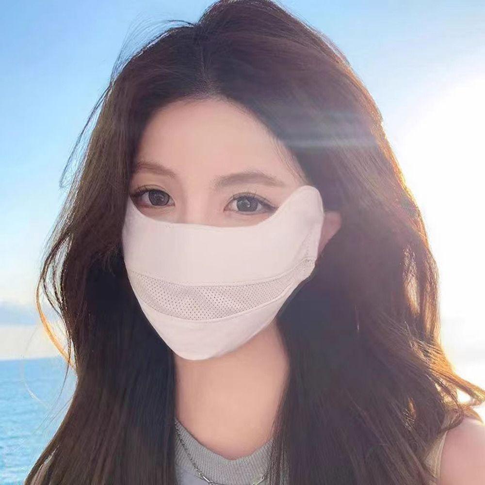 Anti-UV Face Mask Ice Silk Sunscreen Mask Fashion Face Shield  Summer