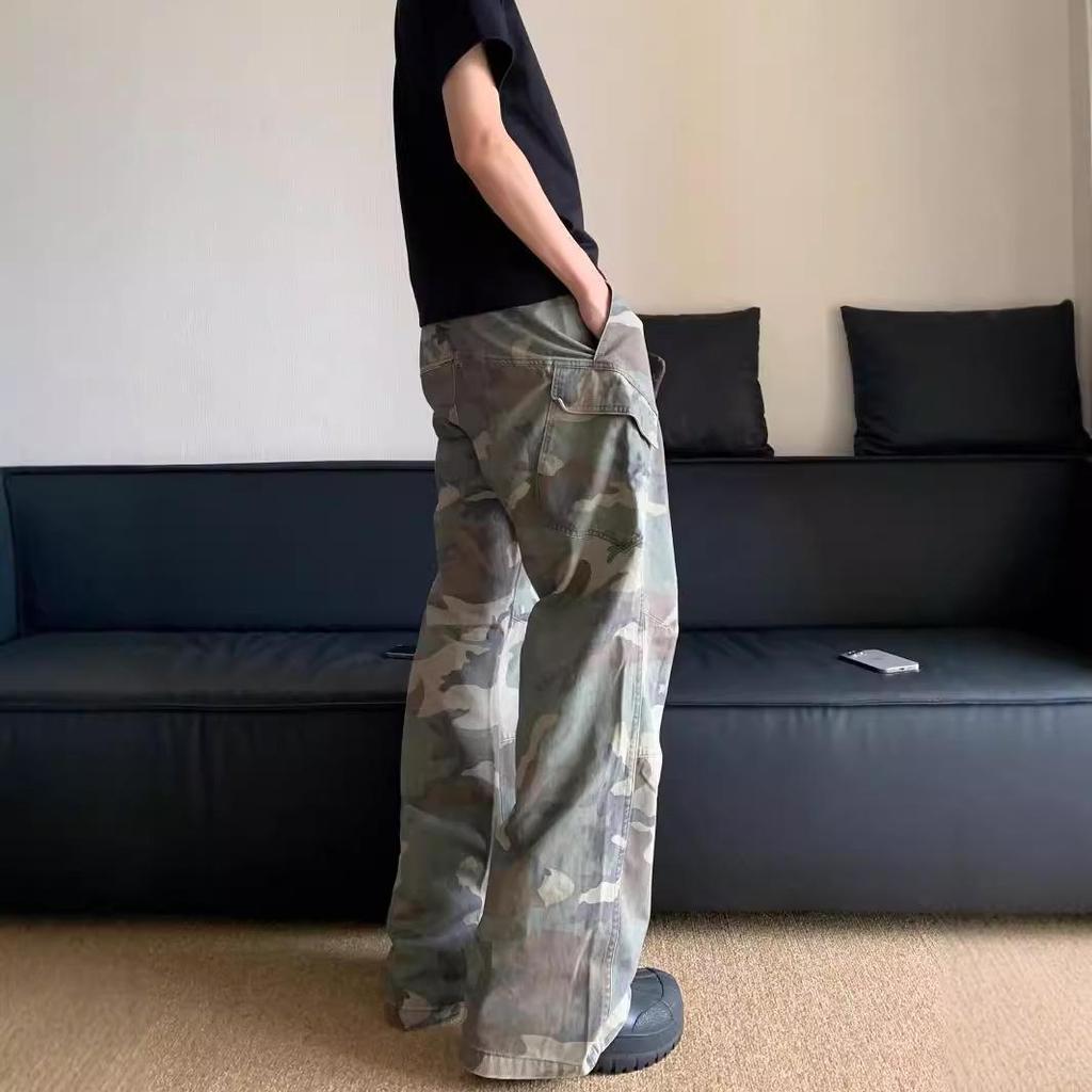 2024 Unisex American Retro Camouflage Flared Overalls