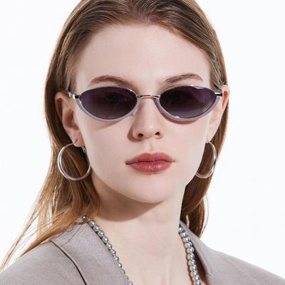 Kleiner Rahmen Metall Katzenaugen Sonnenbrille Personalisierte Elliptische Sonnenbrille Retro Reise Sonnenschutz Sonnenbrille