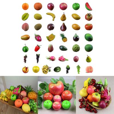 Fruta artificial de fresa y uva, modelo realista para fotografía, hogar y cocina.