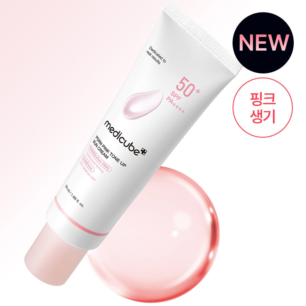 medicube PDRN Pink Tone-up Sunscreen 50ml Zero Pore Hydrating Sun Serum 50ml