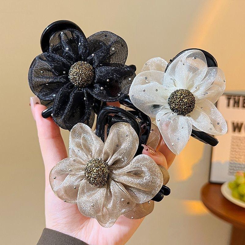 Blumenklemme Damen Neu Hochwertiges Temperament Hoher Pferdeschwanz Haarnadel Hinterkopfklemme Haarnadel