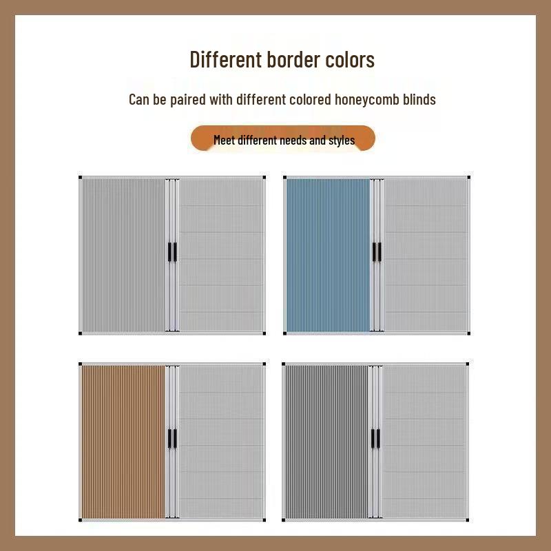 Aluminum Alloy Honeycomb Insulated Windproof Folding Window Curtain with Sliding Screen and Sun Protection