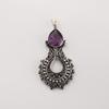 Amethyst Gemstone 925 Sterling Silver Handmade Jewelry Designer Pendant 1.8" For Your Love CP-45-2