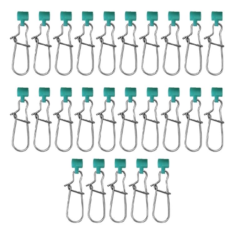 25PCS Stainless Steel Fishing Line Sinkers Lock Snaps Universals Fishing Float Connectors Fishing Clip Hanging Baits Pin
