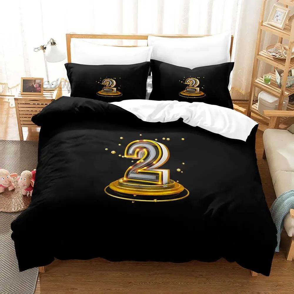 Lucky Number 3D Bedding Set Single Twin Full Queen King Size Duvet Cover Sets for Adult Kids Bedroom
