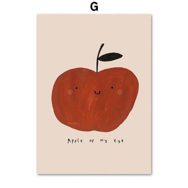 Dog Goose Rabbit Bear Fox Mouse Wildflower Cartoon Poster Wall Art Canvas Painting And Prints Wall Pictures Baby Kids Room Decor (with frame)