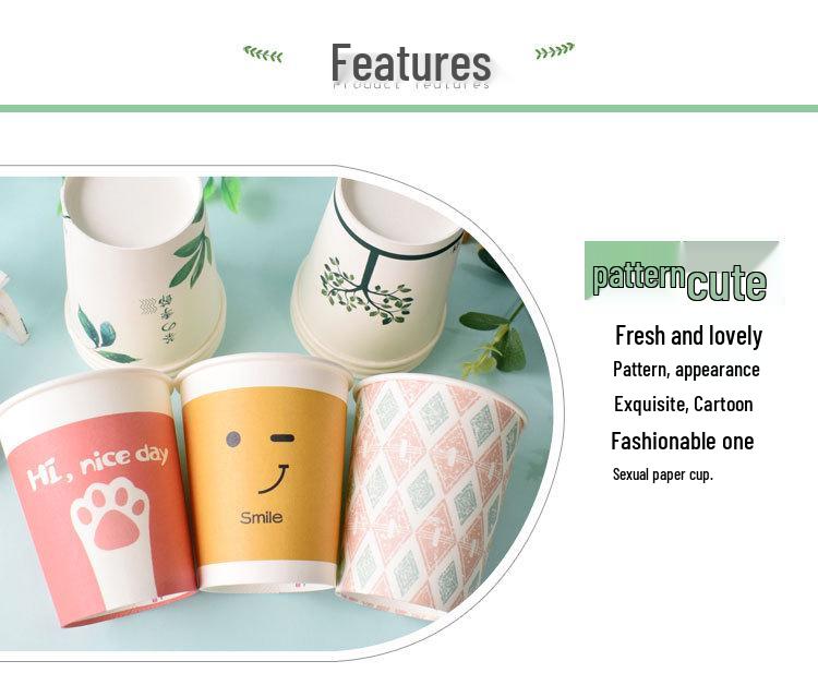 500-Piece Pack of Thickened Disposable Paper Cups for Home & Commercial Use, Suitable for Drinking Water or Tea, Customizable with Printed Logo.