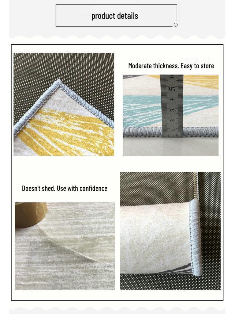 Stain-Resistant, Easy-Clean, Non-Slip Luxury Bedside Rug for Living Rooms & Bedrooms.