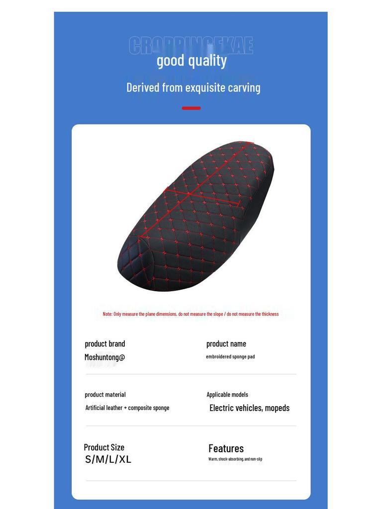 Moshuntong Thickened Winter Leather Seat Cushion for Electric Vehicle & Motorcycle