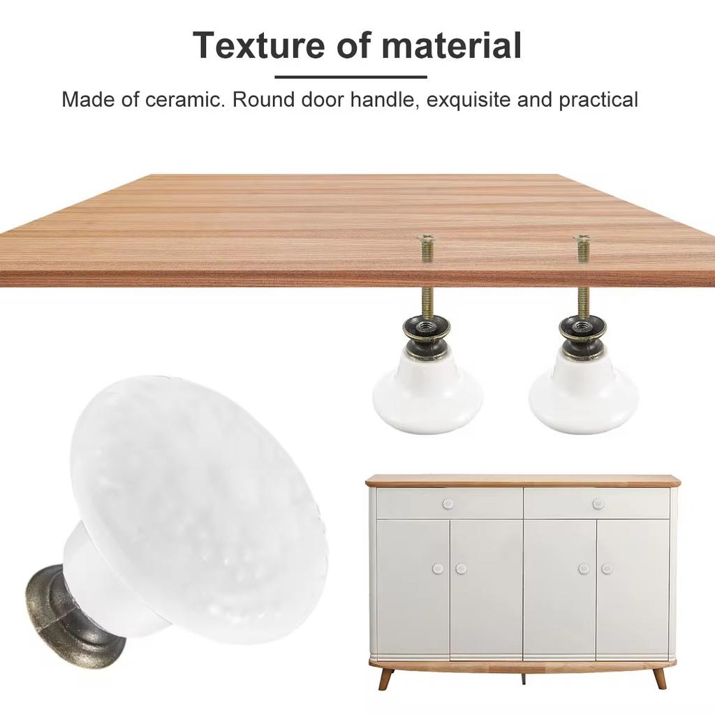 20Pcs Ceramic Knob Set Door Knobs Cabinet Handles Cupboard Drawer Kitchen Bathroom Multipurpose Cupboard Door Pull Handle
