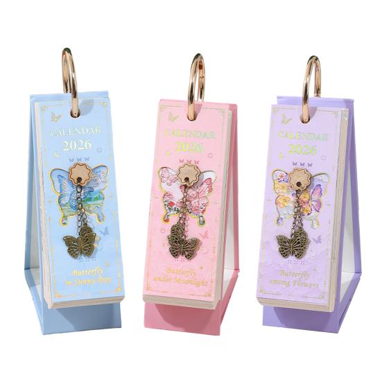 2026 Oil Pastel Desk Calendar Daily Planner Event Marker Desk Calendar Decorative Coil Bound