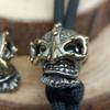 Warrior Skull Brass Knife Bead DIY Woven Bracelet Lanyard Keychain Pendant Accessories Hangings Charms