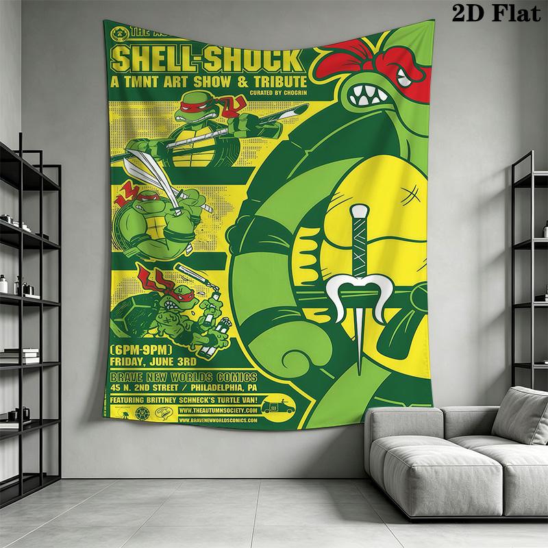 Shell Shock Tmnt Art Show Tribute Tapestry Background Cloth Fashion Print Christmas Gift Home Decor Atmospheric Background Cloth