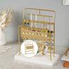 Multifunctional Jewelry Storage Rack for Earrings Necklaces Bracelets Portable Metal Wood Display Organizers