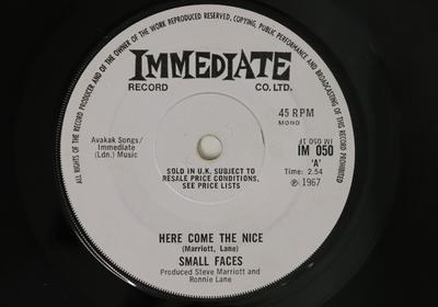 7inch Record SMALL FACES  Here Come The Nice  Talk To You IM050 IMMEDIATE 1967 UK Rock Used