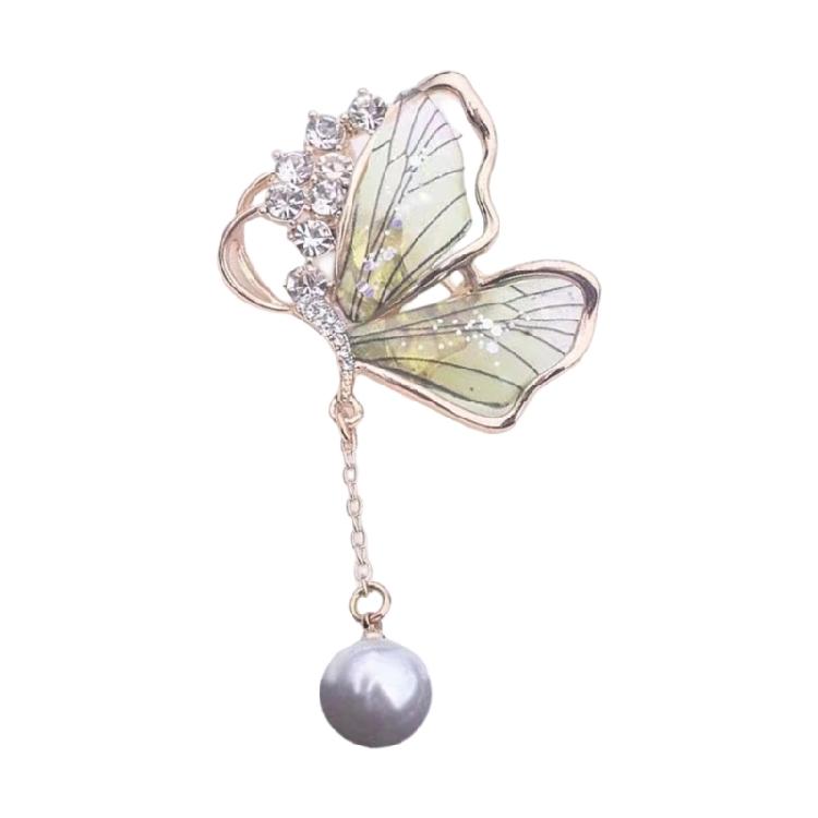 Versatile Butterfly Pearls Accessory Modern Waterdrop Inspired Detailing Sturdy Alloy Brooch for Casual Formal Wear