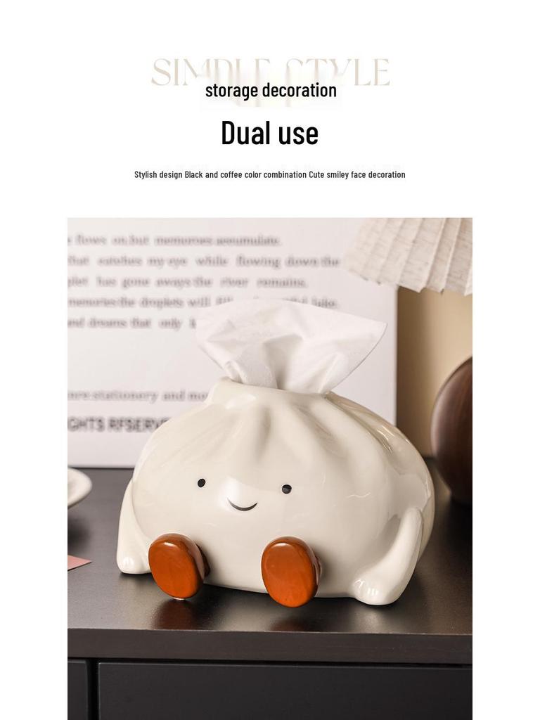 Ice Cream Style Tissue Box Ornament - Luxury High-End Living Room Paper Towel Holder for Coffee Table Decor