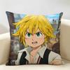 Anime  DDeadly SSins Cushion Cover Natural Linen Organic Fabric DoubleSided Printing Room Sofa Decor Pillow Case