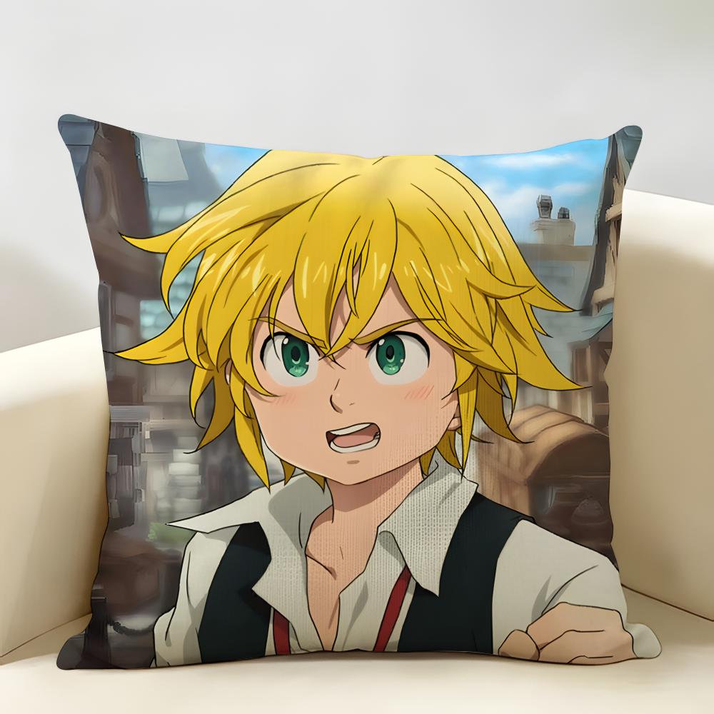 Anime DDeadly SSins Cushion Cover Natural Linen Organic Fabric DoubleSided Printing Room Sofa Decor Pillow Case