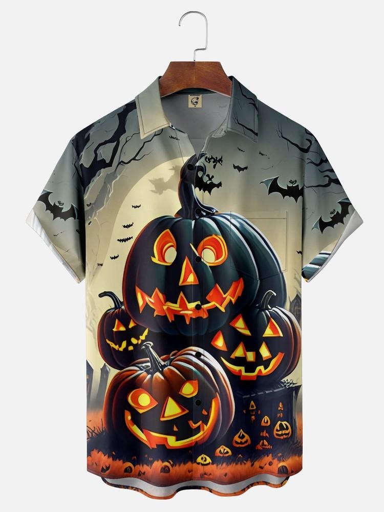 Moisture-wicki wbr/ ng Halloween Pumpkin Chest Pocket Holiday Shirt Unisex T-Shirt XXXXL