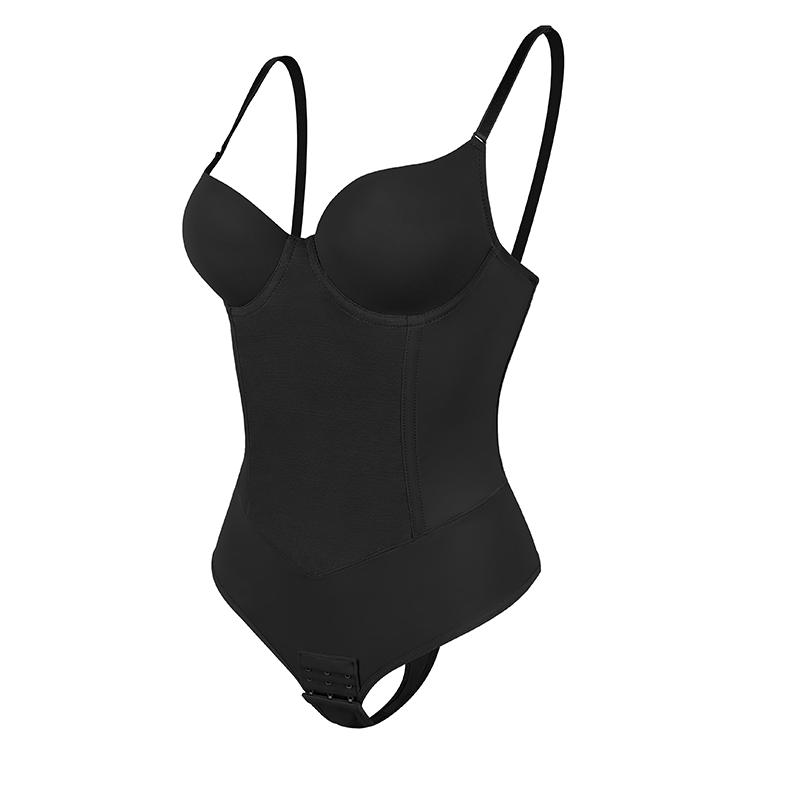 Women Seamless Thong Shapewear Tummy Control Waist Trainer Body Sculpting Shaper Invisible Slimming Underwear with Padded Bra
