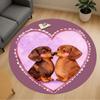 1pc Dachshund Love Round Chair Mat Area Rug - Non-Slip, Floor Mat for Office, Bedroom, and Indoor Decor C1125016