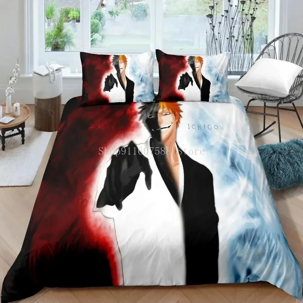 3D Bleach Kurosaki Ichigo Beddengoed Set Anime Dekbedovertrekken Kussenslopen Jongens Dekbed Beddengoed Sets Beddengoed Beddengoed