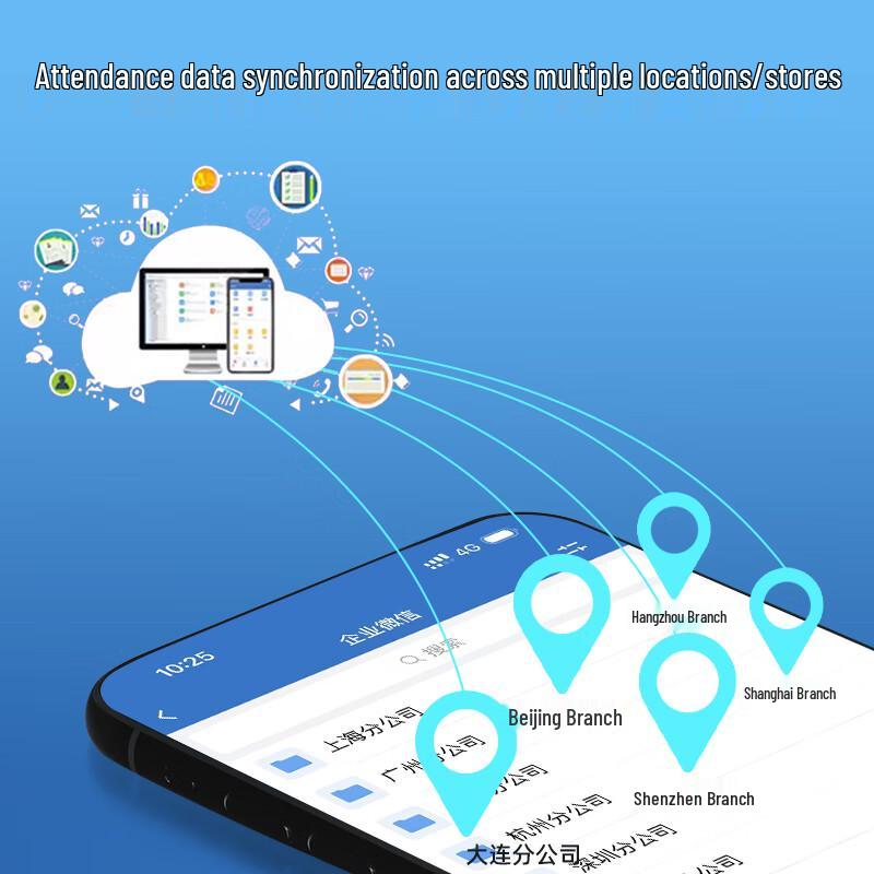 Enterprise WeChat Smart Cloud Fingerprint Attendance Machine CN plug (adapter included)