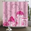 Mushroom Shower Curtain Flower Green Leaf Plant Forest Butterfly Botanical Floral Squirrel Aesthetic Waterproof Bathroom Curtain