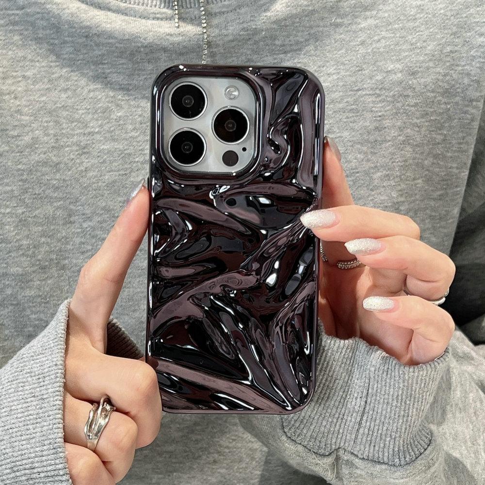 For IPhone 16 Pro Max Chromed TPU Case,Wave Series Plating Gliter Bling Chromed TPU Case for IPhone 15 14 13 12 Pro Max