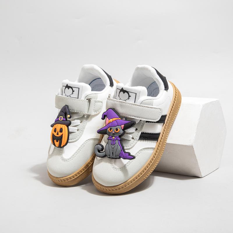 

Новая весенняя спортивная обувь для мальчиков и девочек, повседневная универсальная модель на липучках, модные немецкие тренировочные кроссовки на Хэллоуин 28