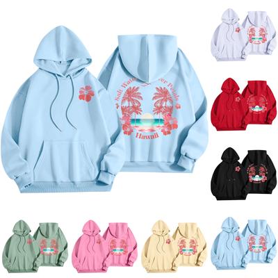Women's Fashion Women's Lightweight Long Sleeve Pullover With Pockets Preppy Graphic Hoodie