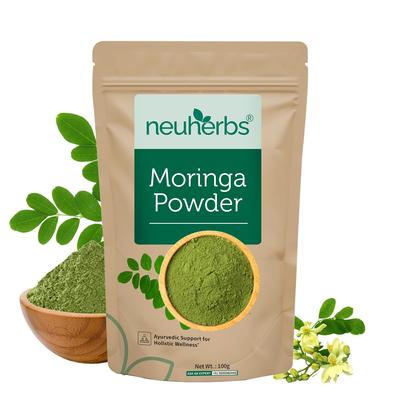 Neuherbs Prášek z listů moringy 100 g Čistý list stromu moringa Superpotravina Pro energii & trávení