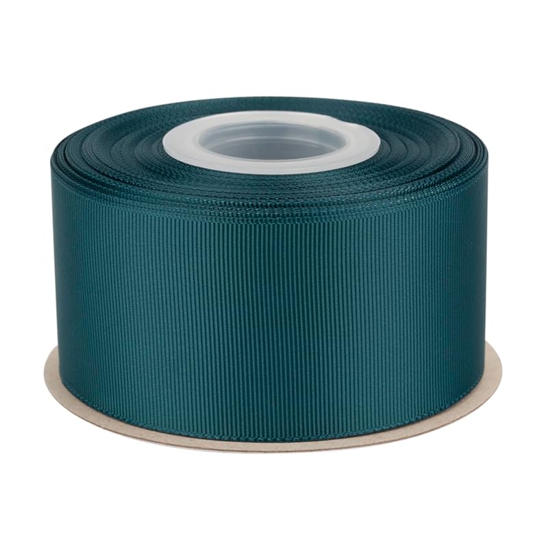 

[Tekdeere]Width 50mm solid teal grosgrain ribbon, perfect for gift wrapping, sewing, hair accessories, wedding decorations - 22 meters/roll