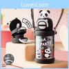 Cartoon Cat Pattern Children Vacuum Flask With Carry Strap For School Travel And