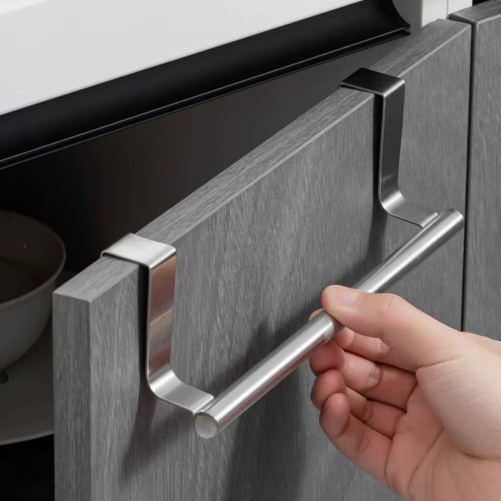 Towel Rack No-Drill Bathroom Kitchen Over Cabinet Door Hanging Shelf, Space-Saving Shower Corner Organizer for Towels & Clothes