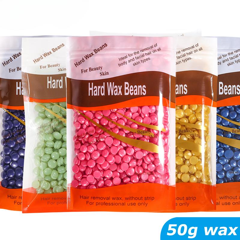50g Painless Hot Film For Body Hairs Removal Beans Brazilian Hard Waxing Wax Beans Waxing Machine Bikini Face Legs Hair Removal