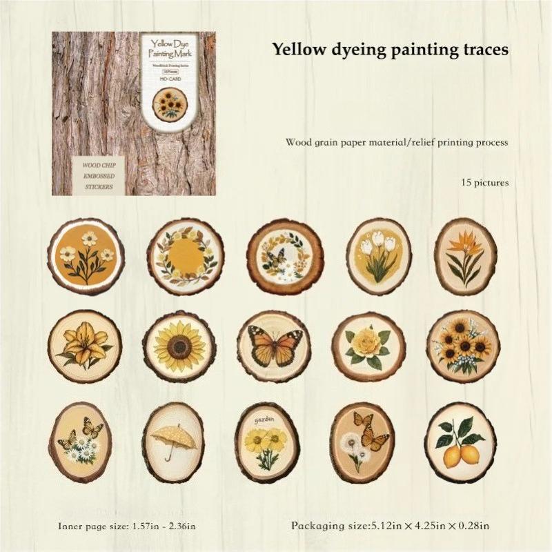 

15pcs/lot Kawaii Stationery Stickers Woodblock Printing Diary Decorative Mobile Stickers Scrapbooking DIY Craft Stickers