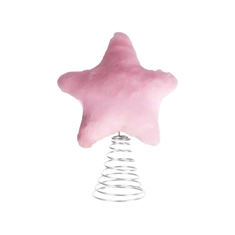 Elegant Star Christmas Tree Toppers Unique Christmas Ornament Star Christmas Tree Toppers for Holiday Decors розовый