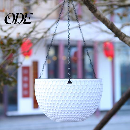 Hanging Pot Flower Basket Imitation Honeycomb Self Water Absorption Plant Hanger Waterproof Outdoor Resin for Garden