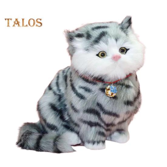 

Электрическая имитация кошки, плюшевая игрушка, реалистичный мяуканье, сидящий котенок, плюшевая модель, кукла, домашнее украшение для офиса, спальни, детей и взрослых серый