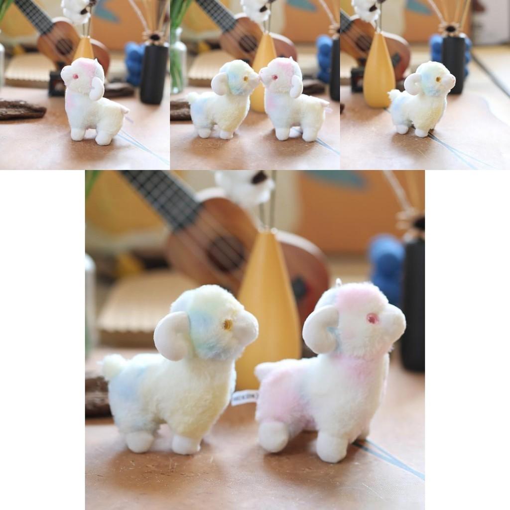 Charming Short Fur Lamb Plush Toy Colorful Cute Sheep Key Holder