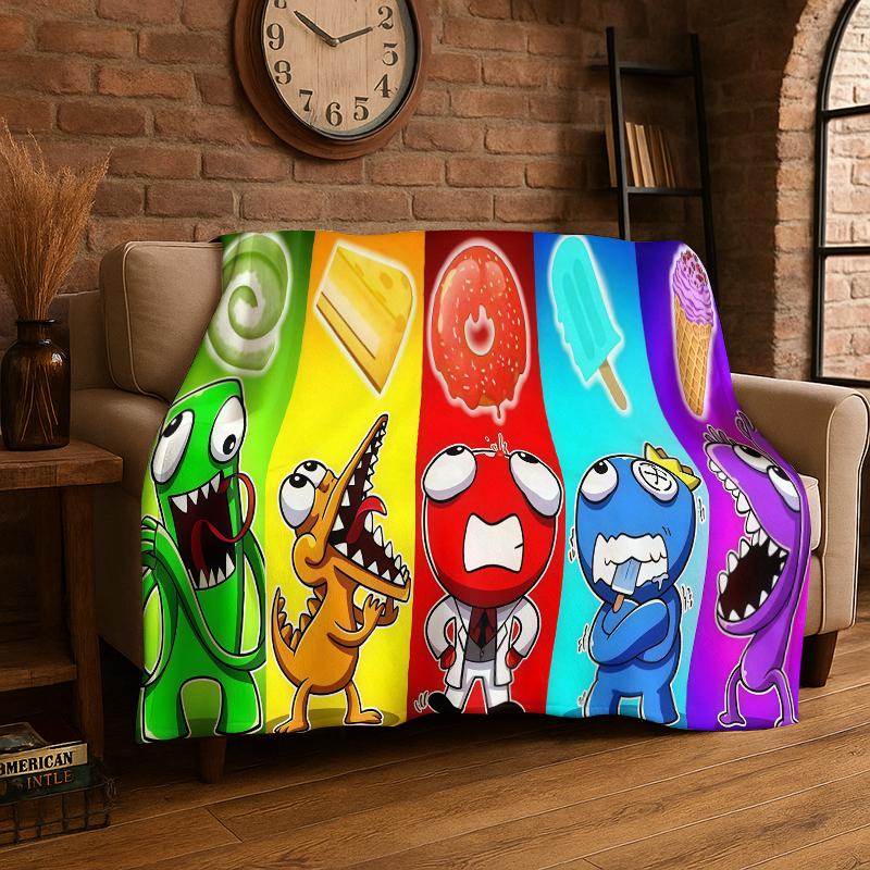 

Game R-Rainbow Friends Cartoon Flannel Blanket Soft Warm Throw Blanket for Bedroom Living Room Bed Travel Camping Picnic Kid 75x90cm